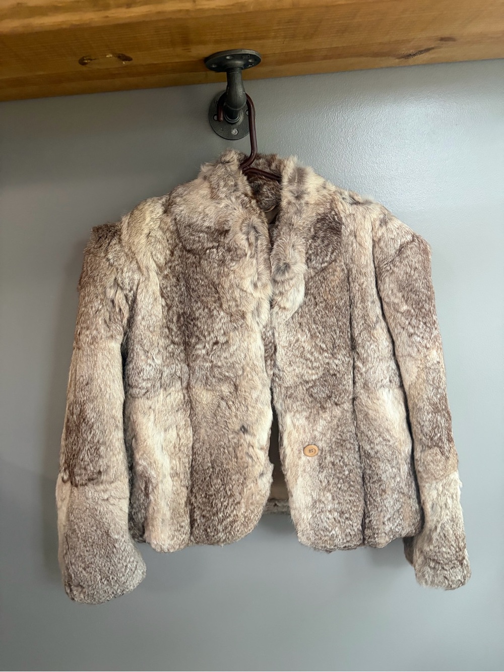 Women's Fur Jacket in Taupe